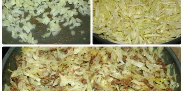 блины цельнозерновые с капустно-мясной начинкой