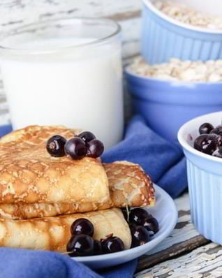 Диетические блинчики на овсяных хлопьях