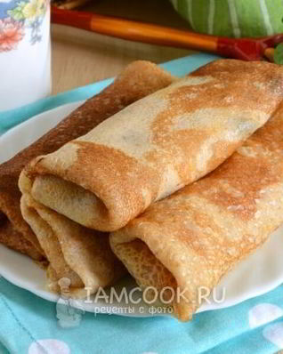 Диетические блинчики с творожно-банановой начинкой