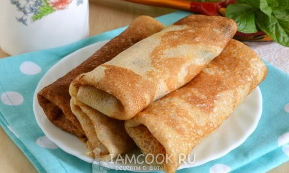 Рецепт диетические блинчики с творожно-банановой начинкой