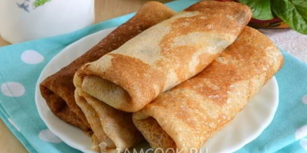 диетические блинчики с творожно-банановой начинкой