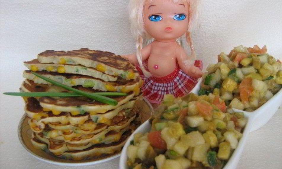 Рецепт кукурузные блинчики с сальсой из груши и авокадо