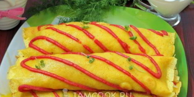 нежные блинчики с капустой