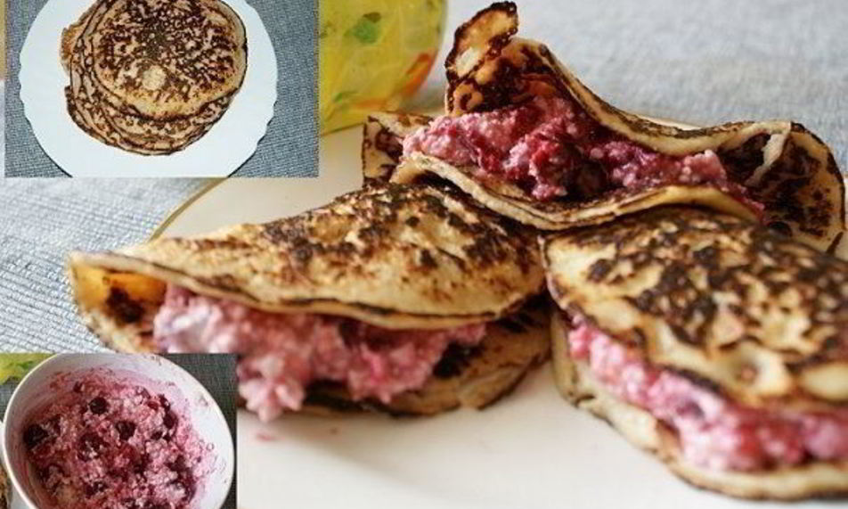 Рецепт овсяные блинчики с ягодной начинкой