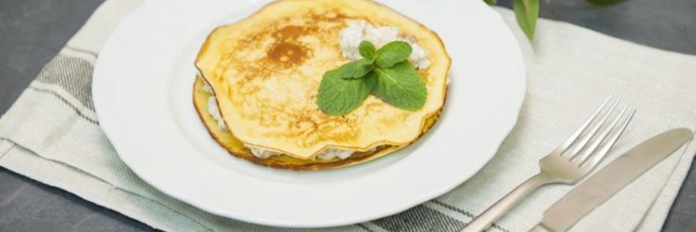 Панкейк с бананово-творожной начинкой