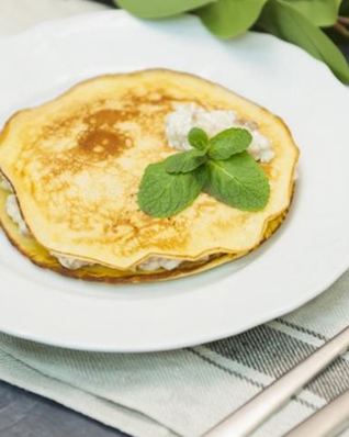 Панкейк с бананово-творожной начинкой