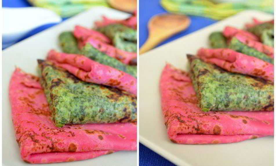 Рецепт разноцветные блинчики