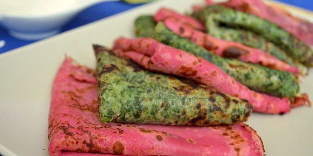 разноцветные блинчики