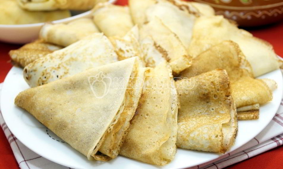 Рецепт тонкие блины на молоке и кипятке