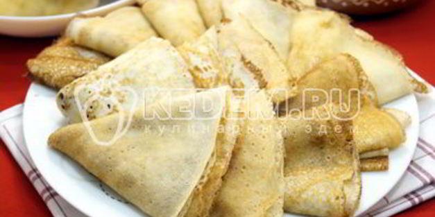 тонкие блины на молоке и кипятке