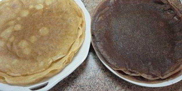 ванильные блинчики с шоколадной начинкой