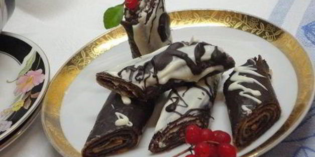 ванильные блинчики с шоколадной начинкой