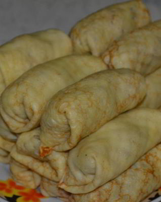 Вегетарианские блинчики с картофельной начинкой