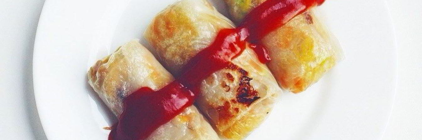 Запеченные вегетарианские блинчики в рисовой бумаге