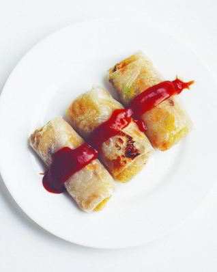 Запеченные вегетарианские блинчики в рисовой бумаге