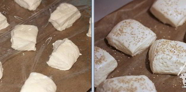 булочки на йогурте с кунжутом к завтраку