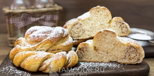 булочки-плетенки с корицей