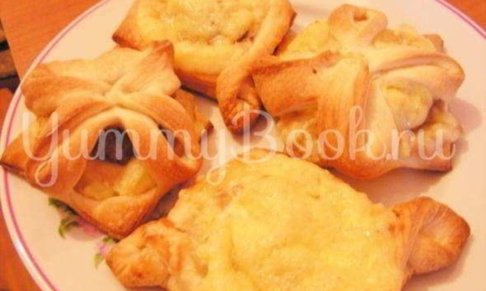 Рецепт плюшки из слоеного теста