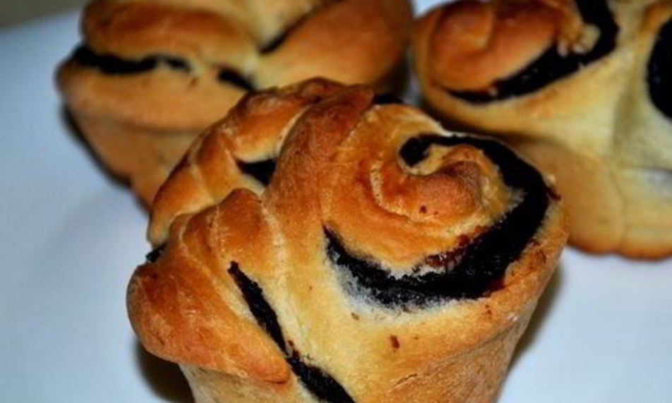 Рецепт шоколадные булочки розочки