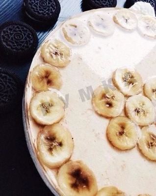 Банановый чизкейк с творогом без выпечки