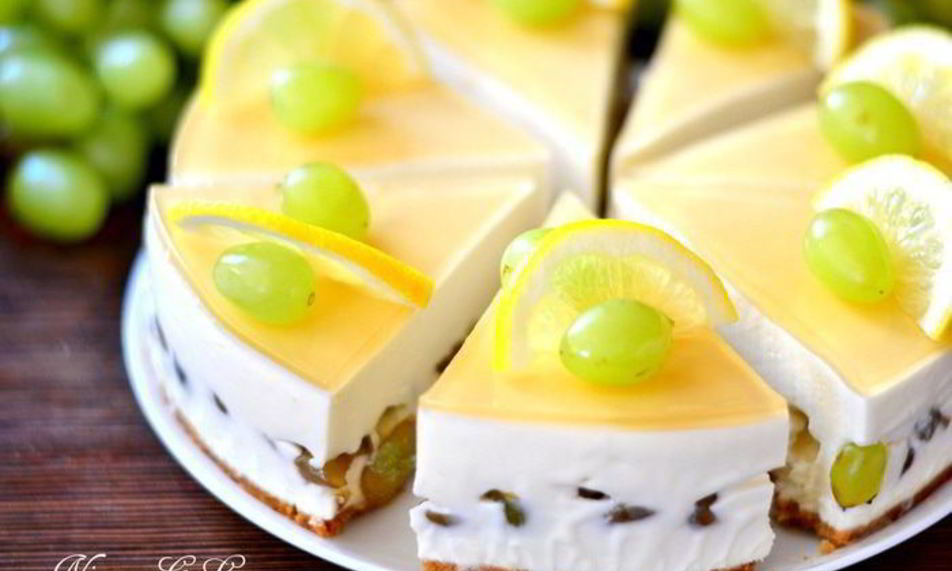 Рецепт чизкейк с белым вином и виноградом