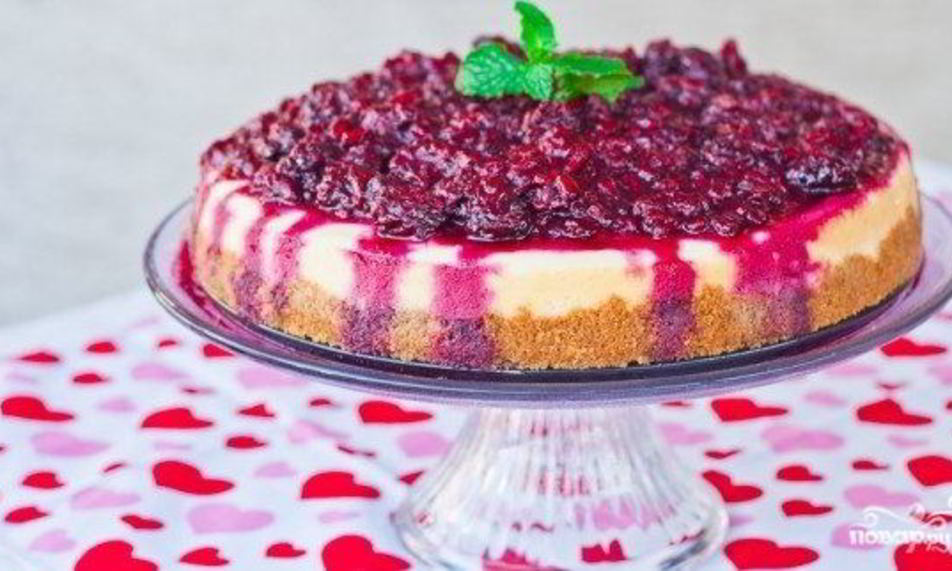 Рецепт чизкейк с ежевикой, малиной и гранатом