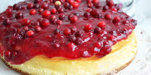 чизкейк с клюквой