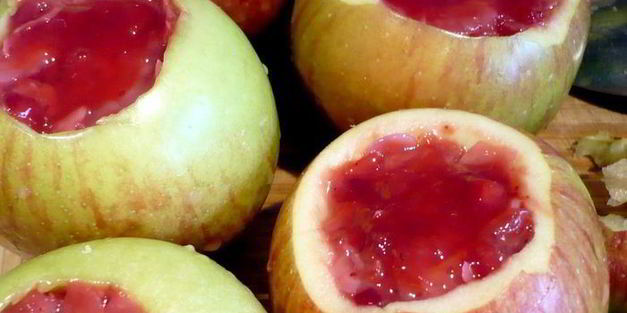 чизкейк с печеными яблоками