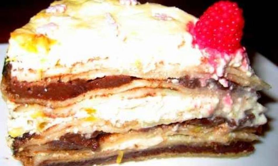 Рецепт домашний чизкейк с блинами и творогом