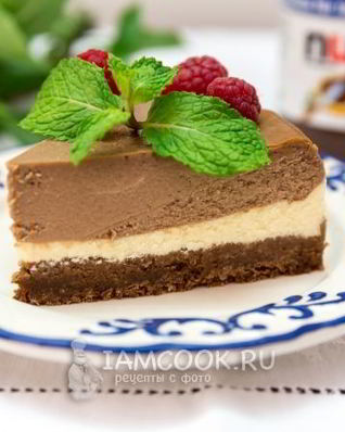 Двухцветный творожный чизкейк с Нутеллой