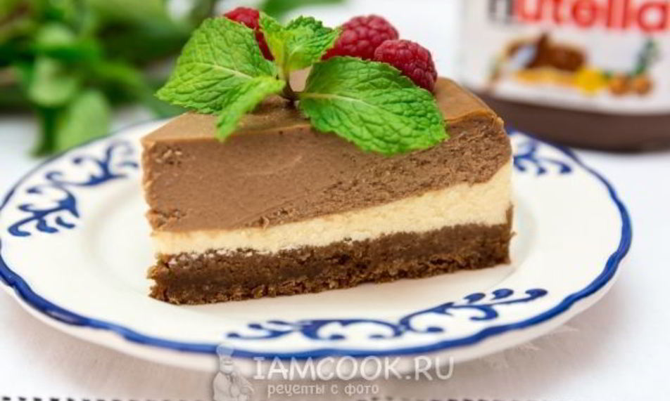 Рецепт двухцветный творожный чизкейк с нутеллой