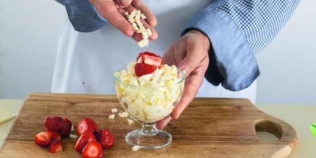 фруктовый салат-чизкейк