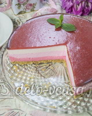 Клубничный чизкейк с творогом без выпечки