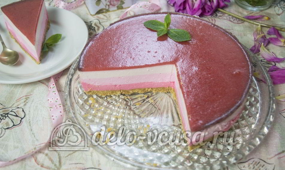 Рецепт клубничный чизкейк с творогом без выпечки