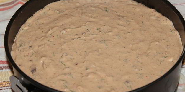 печеночный чизкейк с орехами и грибами