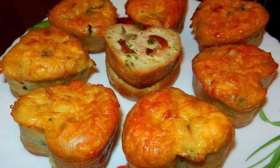 Рецепт блинные кексы с курицей и опятами