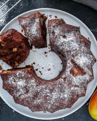 Кекс с грушами и шоколадом