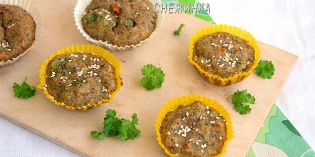 кексы из куриных сердечек с овощами