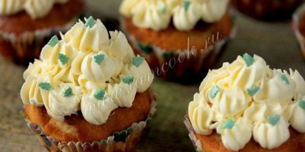 лимонные кексы с кремом из белого шоколада