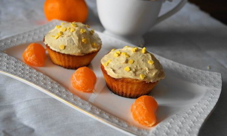 Рецепт рождественские кексики с мандаринами и карамельным кремом