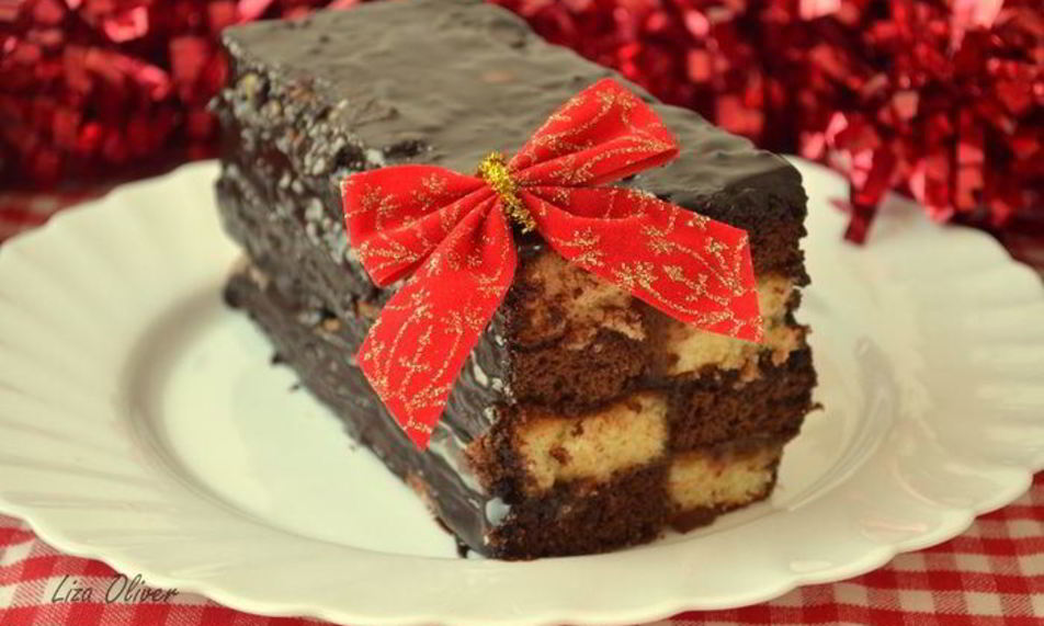 Рецепт шахматный бисквитный кекс