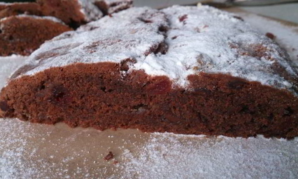 Рецепт шоколадно-творожный штоллен с марципаном