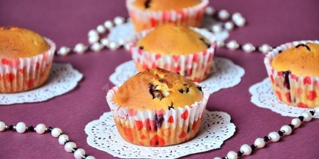 сметанные кексы с черникой