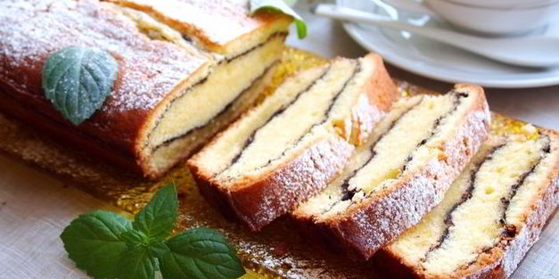 творожный кекс полосатый