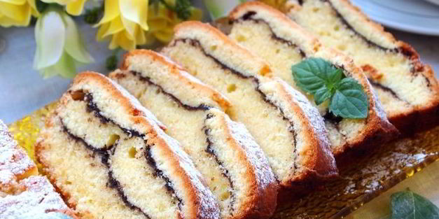 творожный кекс полосатый