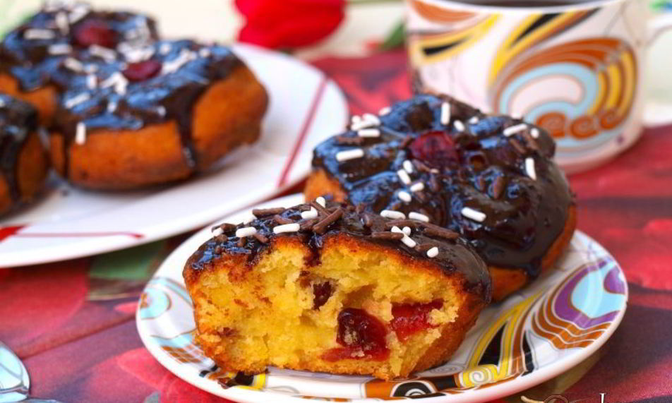 Рецепт творожные кексы с шоколадной глазурью