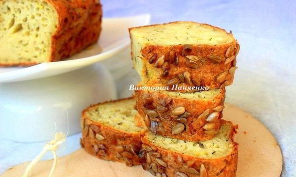 Рецепт закусочный творожный кекс с кабачком и укропом