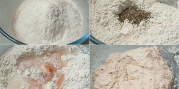 хлеб с запеченным перцем и травами