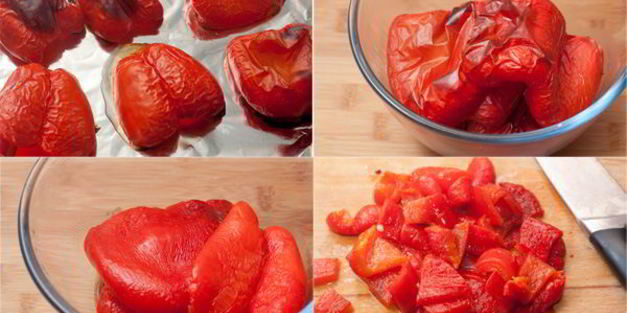 хлеб с запеченным перцем и травами