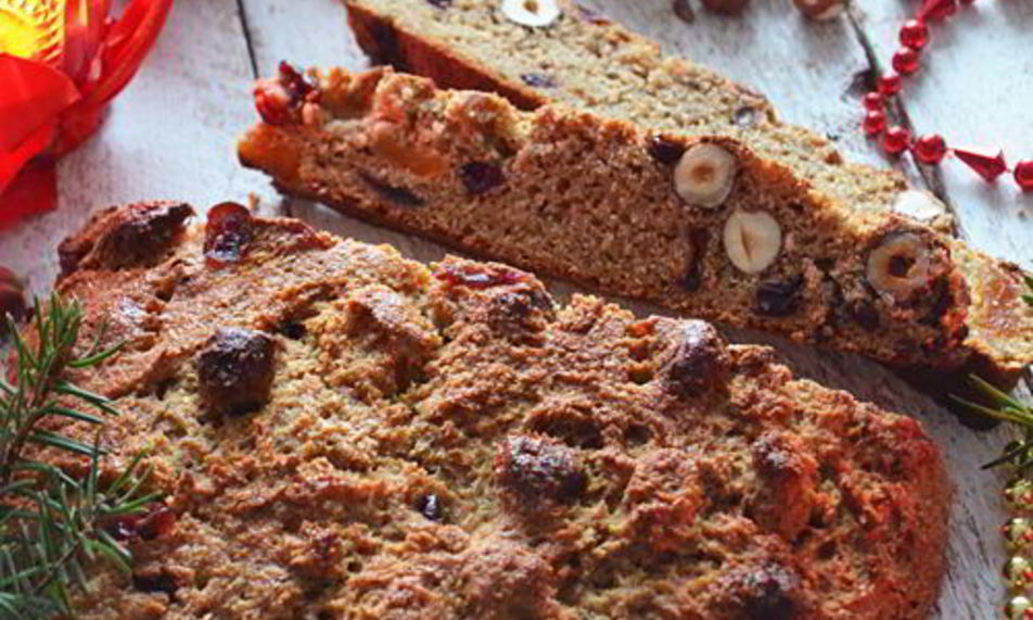 Рецепт рождественский хлеб с клюквой и орехами